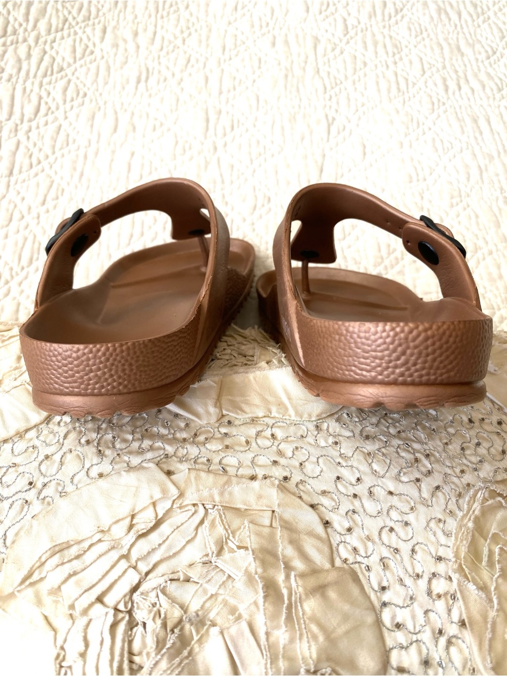 Birkenstock Gizeh EVA Sandals Bronze Gold Metallic Vibe Thong Sandal EU38 - Picture 7 of 16